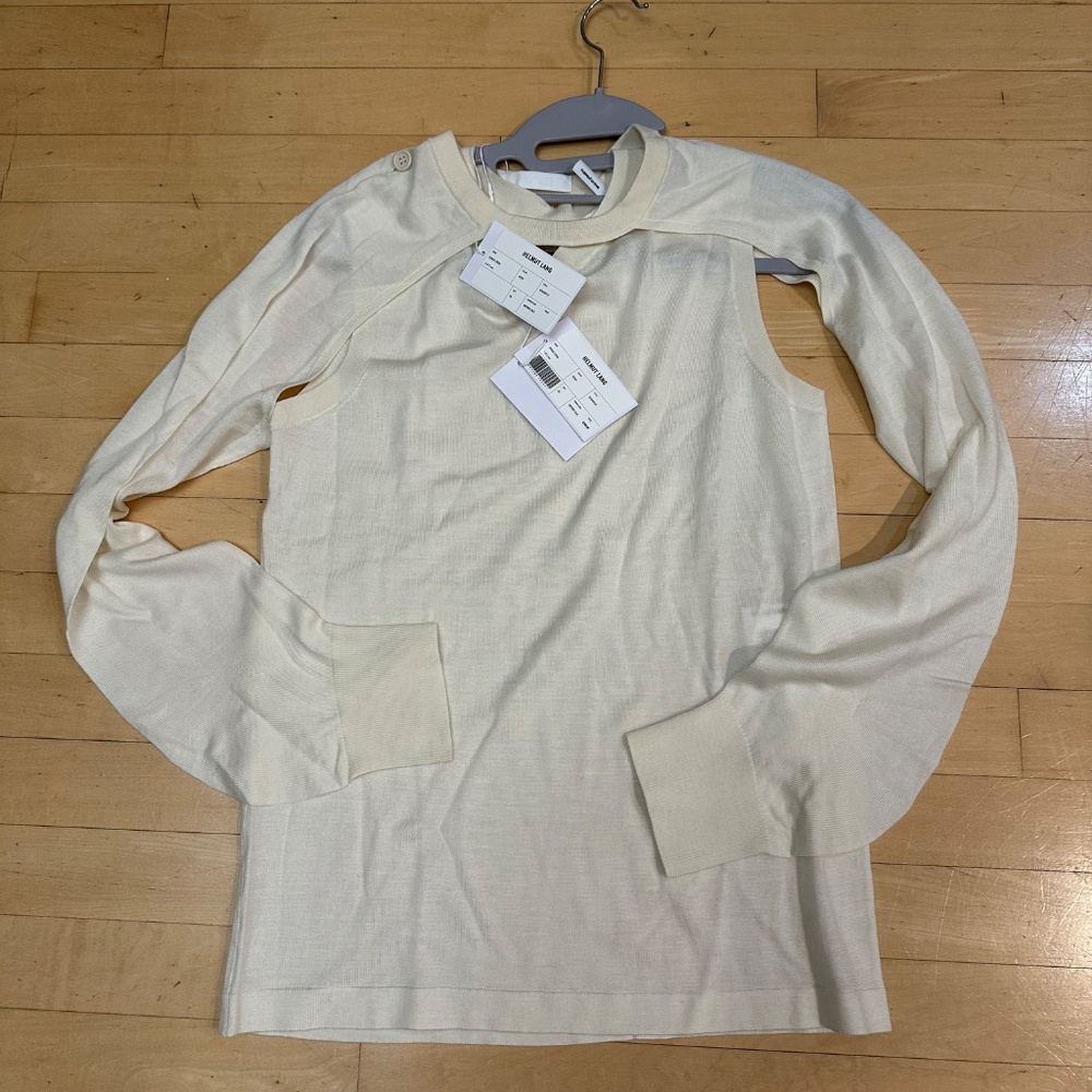 NWT Helmut Lang Cream Shrug/Sweater, XS,  GD1224 - Picture 7 of 9